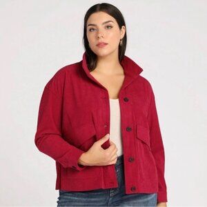 Avec Les Filles‎ Corduroy Cropped Jacket Berry Medium